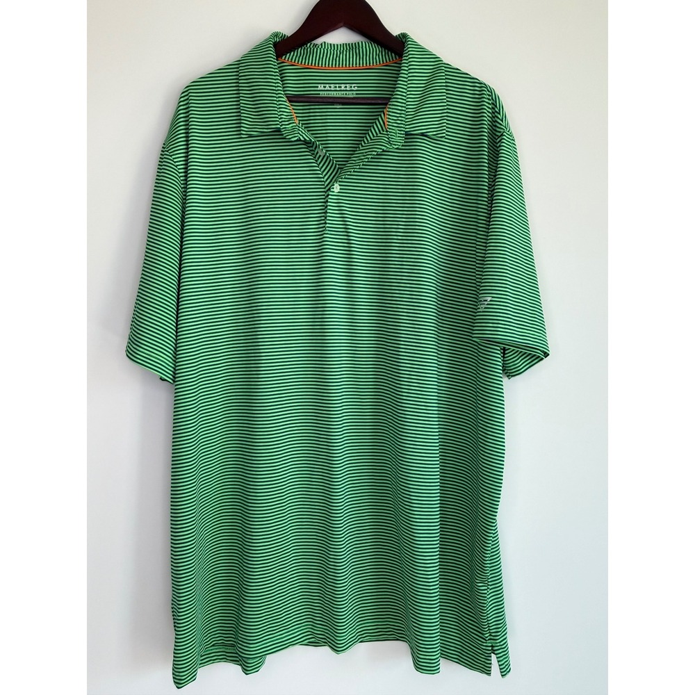 MAELREG Performance Polo Striped Technical Mens 3XL Green Golf Pickleball Preppy